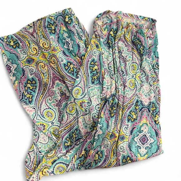 Ellen Tracy Pants - Ellen Tracy Women's Pastel Purple Blue Paisley Colorful Soft Pajamas